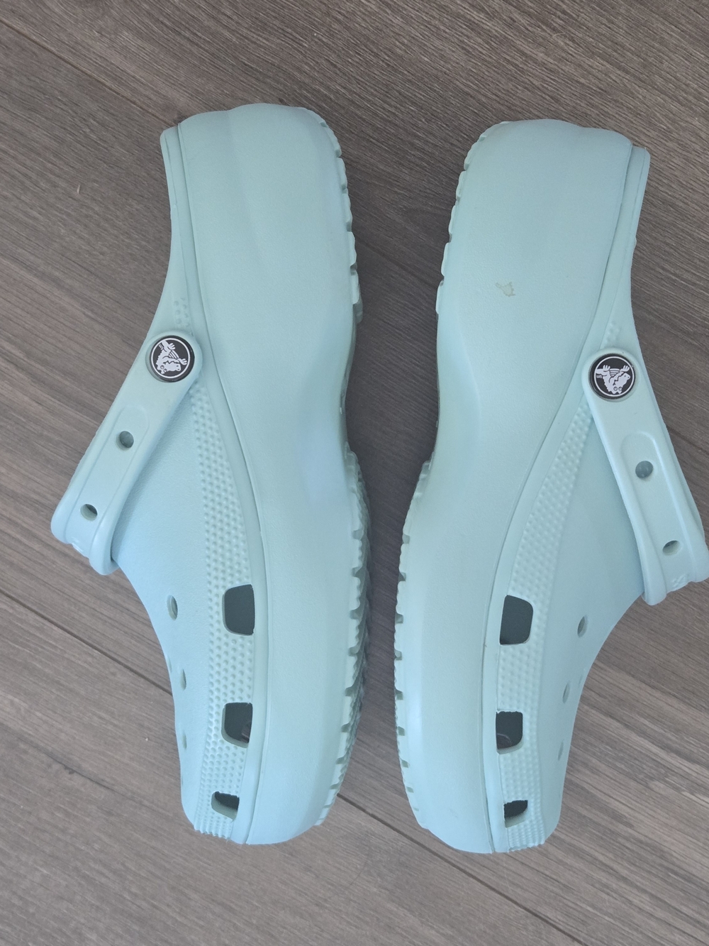 Crocs Women's Classic Platform Clog Light Aquamarine Pastel Teal S 9 Comfort - Picture 10 of 11